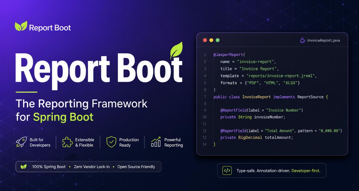 Report Boot - annotation-first reporting for Spring Boot